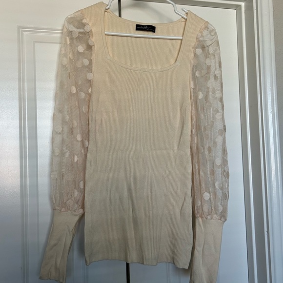 On the dot organza blouse - Ivory - Never Worn - Ruthie Grace - Large - Picture 1 of 3